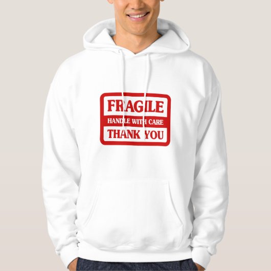 Fragile handgreep met zorg hoodie (Voorkant)