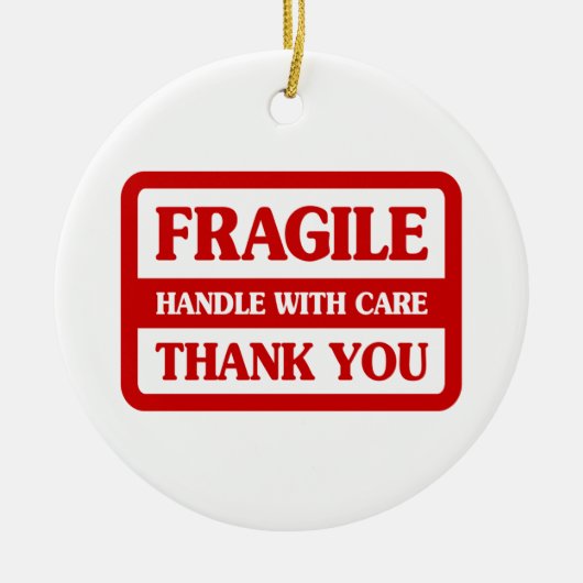 Fragile handgreep met zorg keramisch ornament (Voorkant)