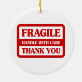 Fragile handgreep met zorg keramisch ornament (Achterkant)