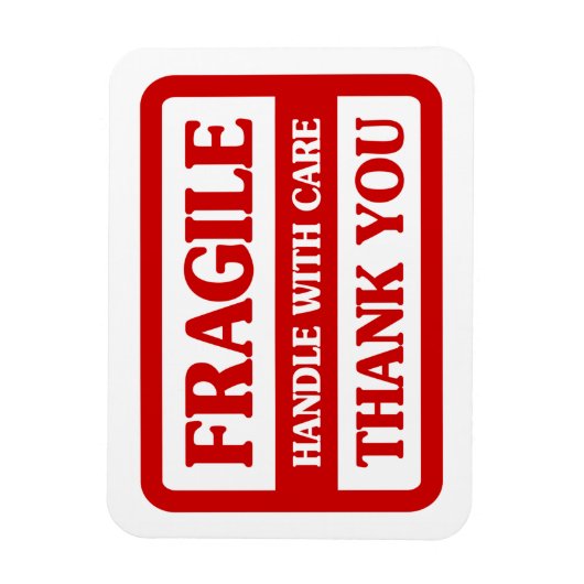 Fragile handgreep met zorg magneet (Verticaal)