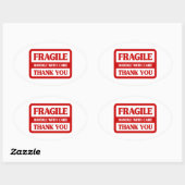 Fragile handgreep met zorg ovale sticker (Vel)