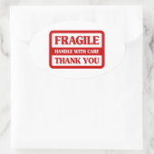 Fragile handgreep met zorg ovale sticker (Tas)