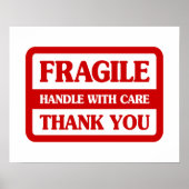 Fragile handgreep met zorg poster (Voorkant)
