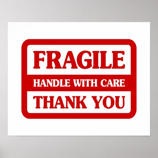 Fragile handgreep met zorg poster (Voorkant)