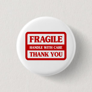 Fragile handgreep met zorg ronde button 3,2 cm