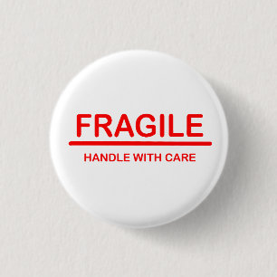 Fragile handgreep met zorg ronde button 3,2 cm