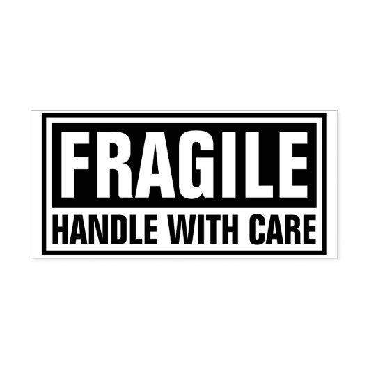 Fragile handgreep met zorg rubberstempel (Afrduk)