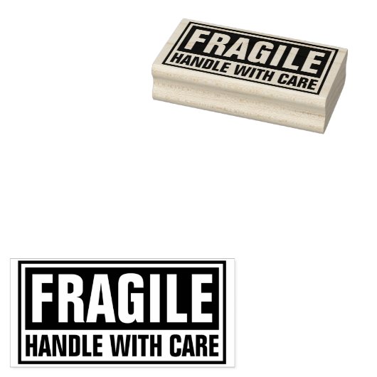 Fragile handgreep met zorg rubberstempel (Gestempeld)
