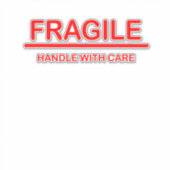 Fragile handgreep met zorg sticker (Voorkant)