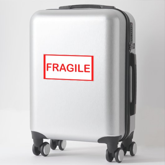 Fragile handgreep met zorg sticker (Koffer)
