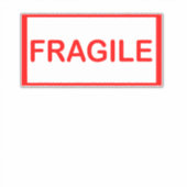 Fragile handgreep met zorg sticker (Voorkant)