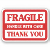 Fragile handgreep met zorg sticker (Voorkant)