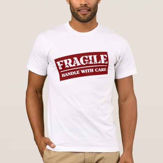 Fragile handgreep met zorg t-shirt (Voorkant)