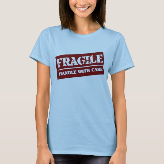 Fragile handgreep met zorg t-shirt (Voorkant)