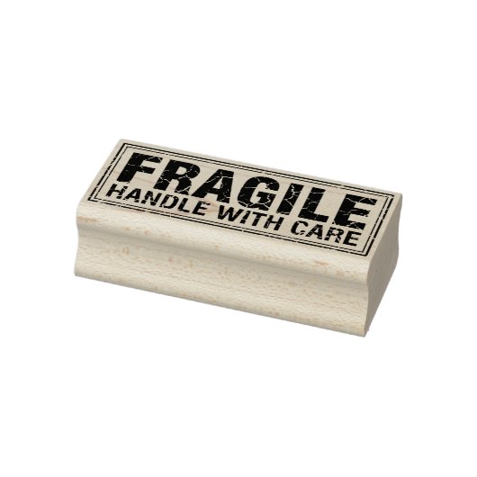 Fragile handgreep met zorg, verpakking rubberstempel (Stempel)