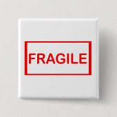 Fragile handgreep met zorg vierkante button 5,1 cm (Voorkant)
