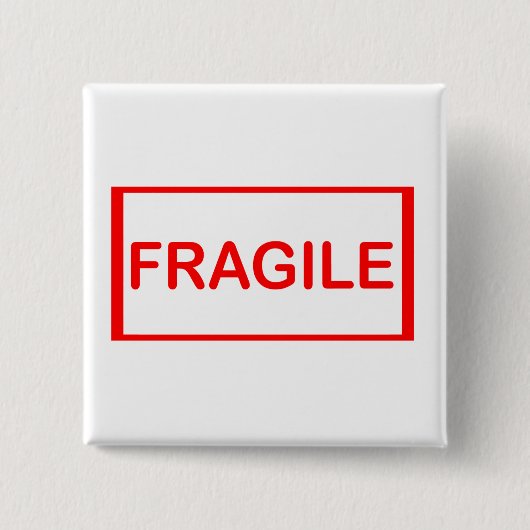 Fragile handgreep met zorg vierkante button 5,1 cm (Voorkant)