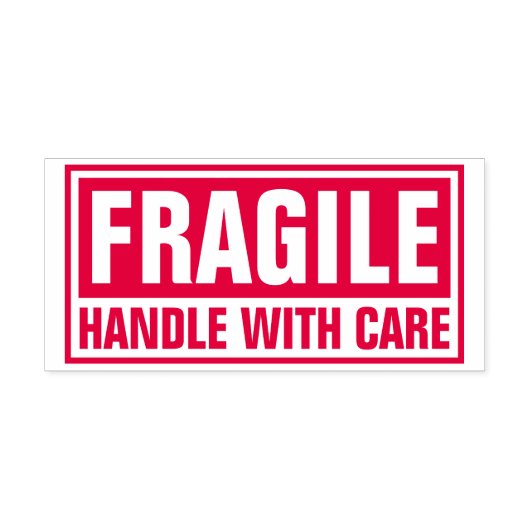 Fragile handgreep met zorg  zelfinktende stempel (Design)