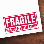 Fragile handgreep met zorg  zelfinktende stempel