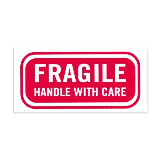 Fragile handgreep met zorg zelfinktende stempel (Design)
