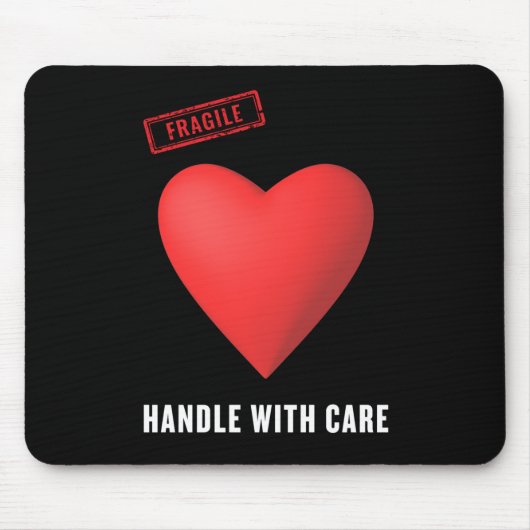 Fragile handgreep met zorgsticker muismat (Voorkant)