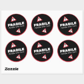 Fragile handgreep met zorgsticker ronde sticker (Vel)