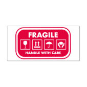 Fragile handgreep met zorgtekens  zelfinktende stempel (Design)