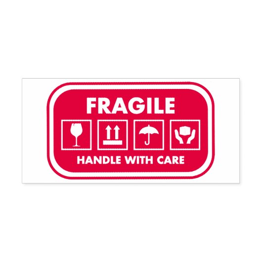 Fragile handgreep met zorgtekens zelfinktende stempel (Design)