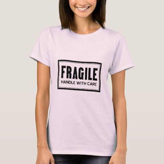 Fragile handgreep met zorgverlener t-shirt (Voorkant)