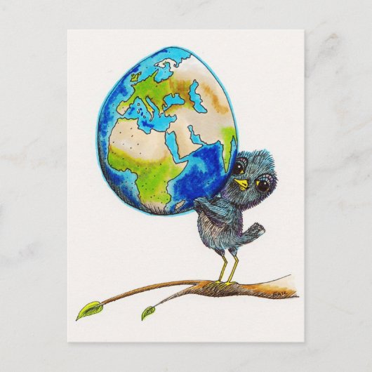 Fragile, handig met zorg briefkaart (Voorkant)