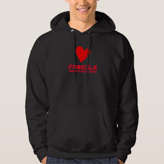 Fragile Handle With Care Love heart 3 Hoodie (Voorkant)