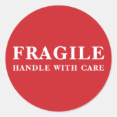 Fragile Handle With Care Red Shipping Sticker (Voorkant)