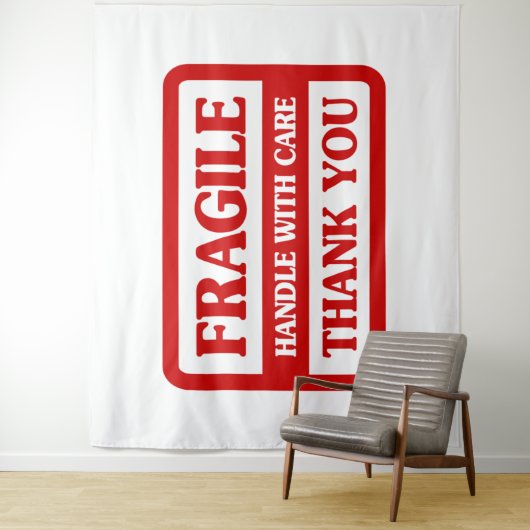 Fragile Handle With Care Wandkleed (In situ)