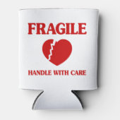 Fragile hartbehandeling met zorg blikjeskoeler (Voorkant)
