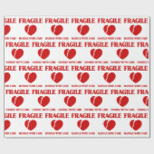Fragile hartbehandeling met zorg cadeaupapier (Vlak)