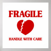 Fragile hartbehandeling met zorg poster (Voorkant)