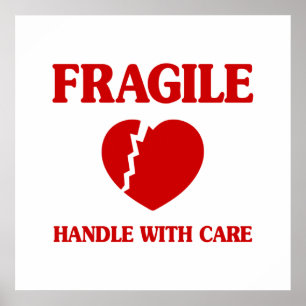 Fragile hartbehandeling met zorg poster