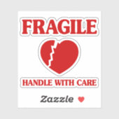 Fragile hartbehandeling met zorg sticker (Vel)