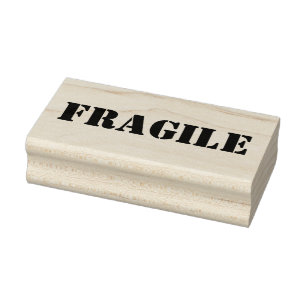 Fragile houten blokgebondente rubberen stempel