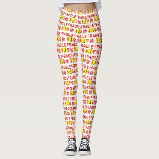 FRAGILE Marking met COOL Asian Characters Leggings (Voorkant)