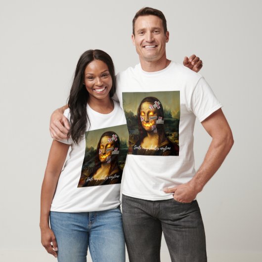 Fragile meme art - Mona Lisa Pumpkin Smile Parodie T-shirt (Unisex)