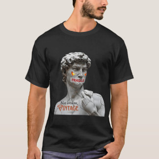 Fragile meme kunst - Cracked David standbeeld paro T-shirt