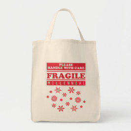 Fragile Millennial, handig met zorgsnoer Tote Bag