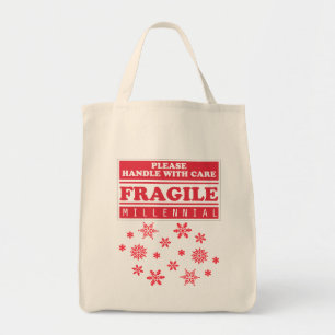 Fragile Millennial, handig met zorgsnoer Tote Bag