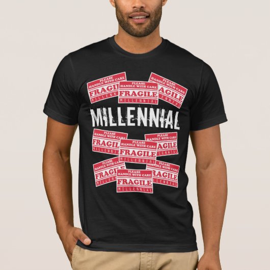 Fragile Millenniumlabels, gelieve voorzichtig te z T-shirt (Voorkant)