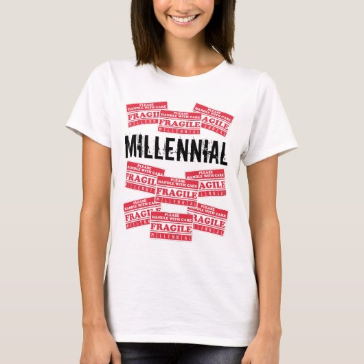 Fragile Millenniumlabels, gelieve voorzichtig te z T-shirt (Voorkant)