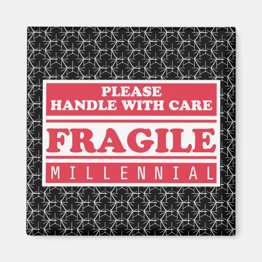 Fragile Millenniumverpakking, handig met handtas Magneet (Voorkant)