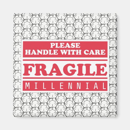 Fragile Millenniumverpakking, handig met handtas Magneet (Voorkant)