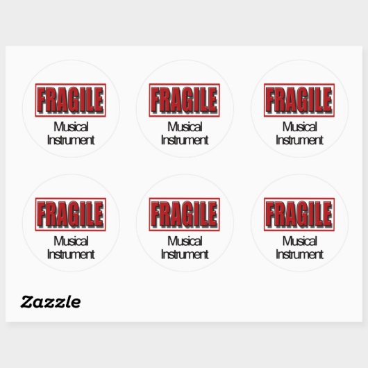 Fragile Musical Instrument Stickers (Vel)