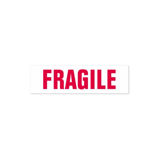Fragile Packaging Supply Small Business Red Zelfinktende Stempel (Design)